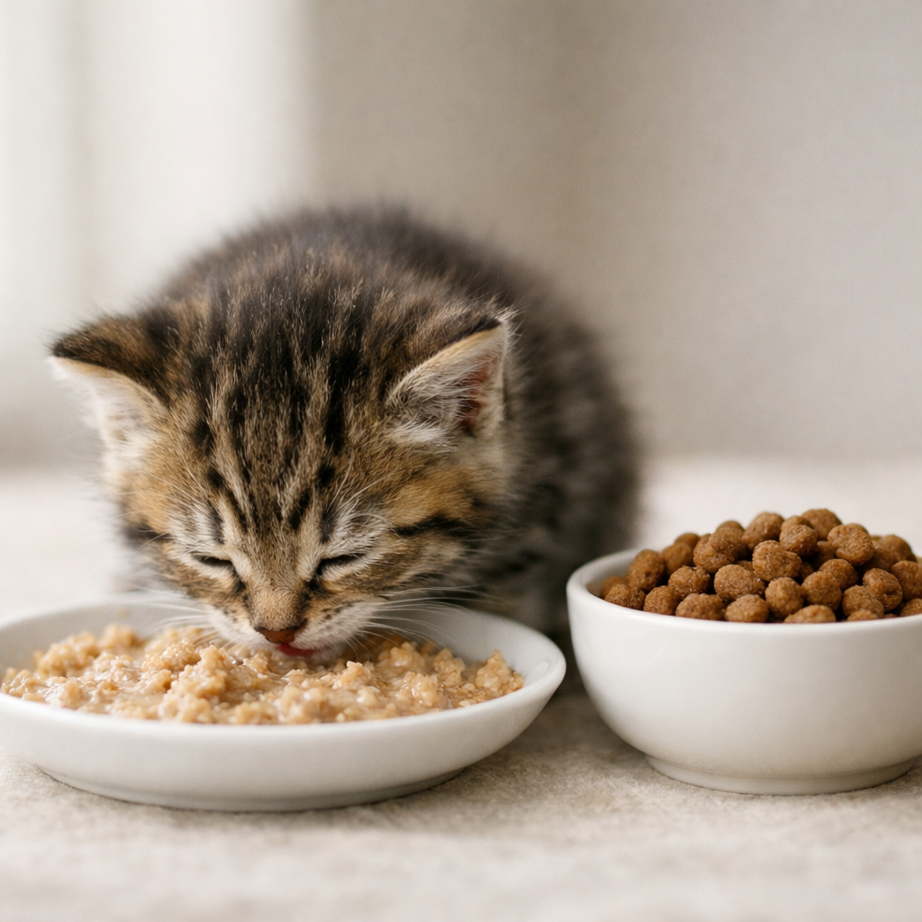 Wet gruel vs dry kibble: smartest choices when weaning kittens
